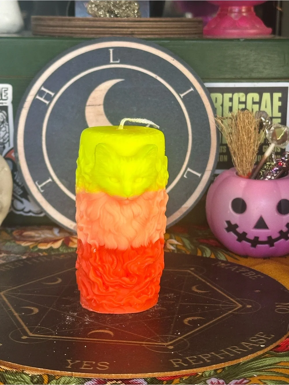 Cat of Flame Pillar Candle
